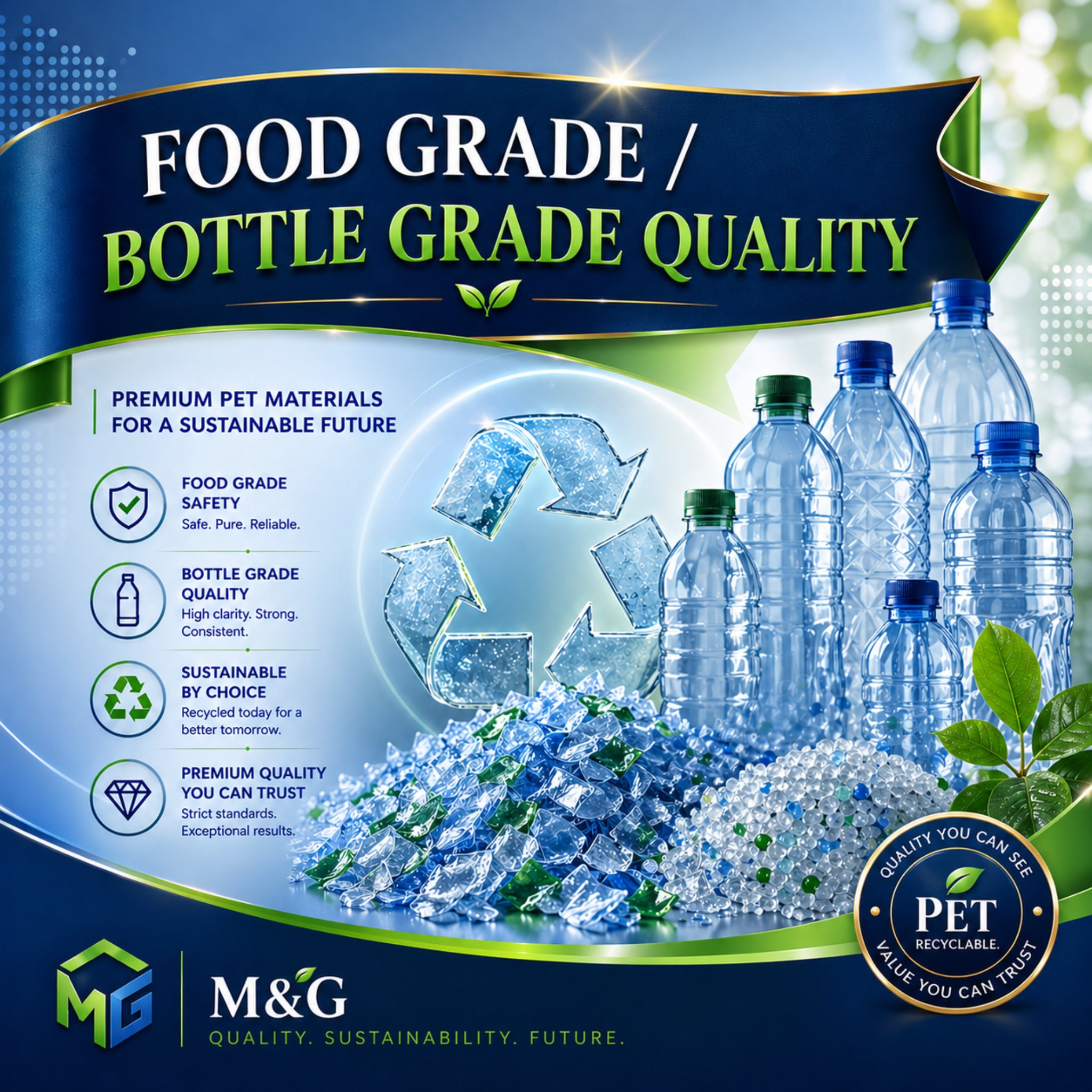 Food Grade Bottle Grade PET Quality